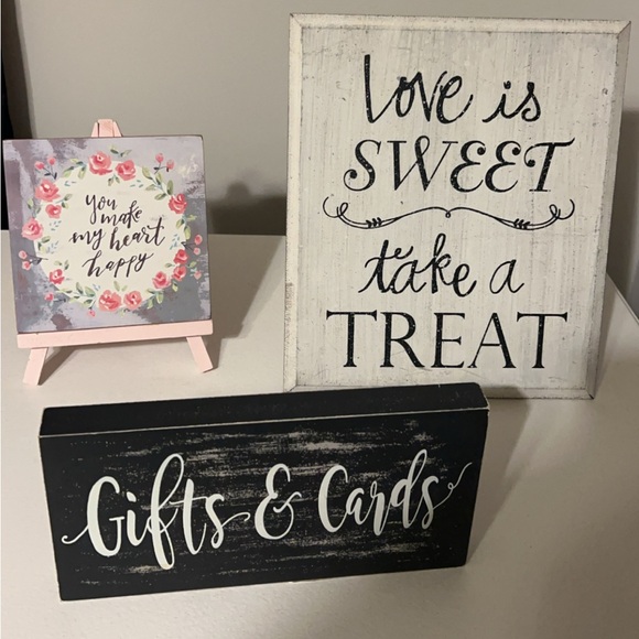 Hobby Lobby Other - Set of 3 wedding sign lot